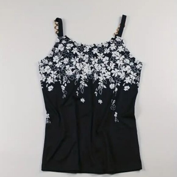 Floral Print Chain Cami Top, Sexy Sleeveless Summer V Neck Vest,Women's Clothing - Picture 3 of 4